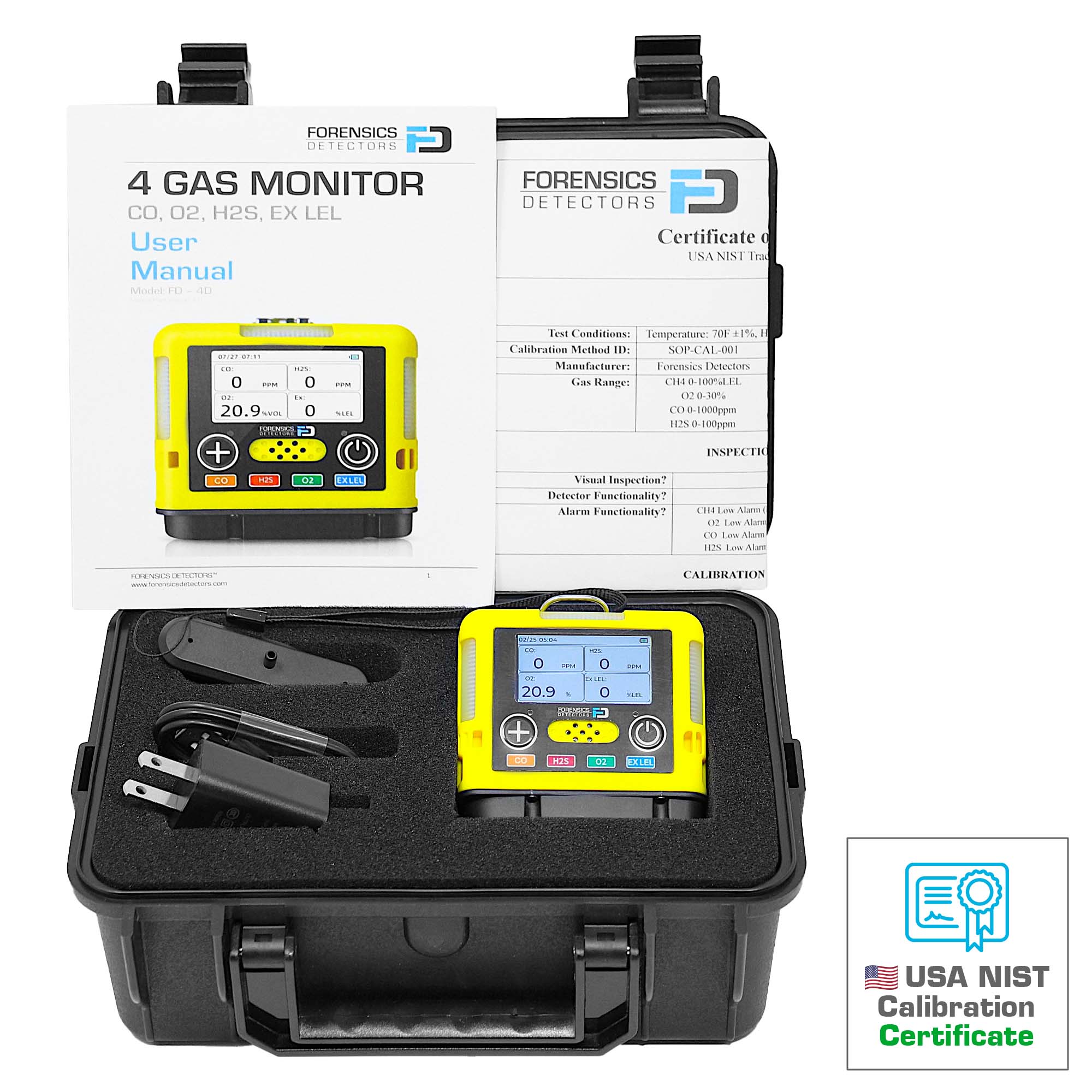 4 Gas Monitor | Mini | USA NIST Calibration