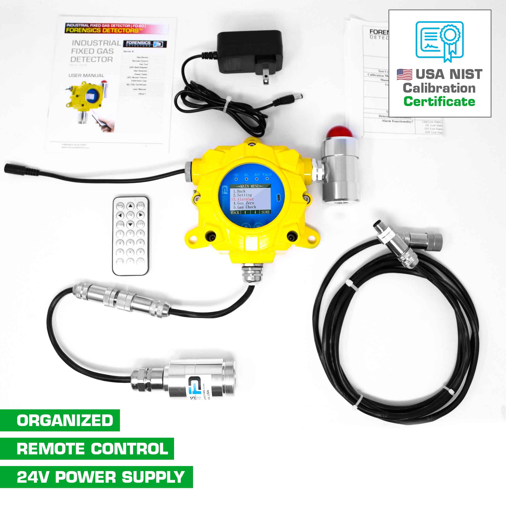 CO2-Messgerät | Wandmontage | 0–5000 ppm | EU-Kalibrierzertifikat Enthalten