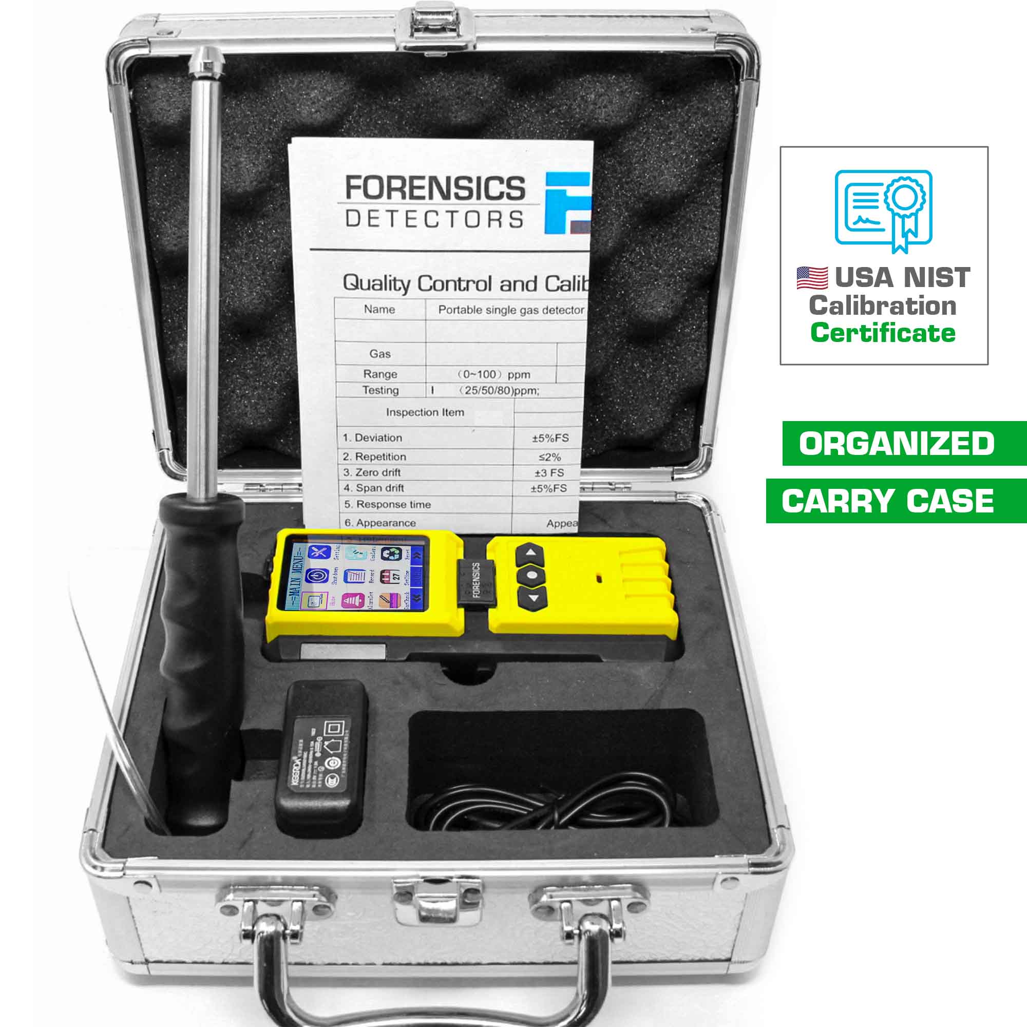 Ethylene Gas Analyzer | 0 - 100ppm | USA NIST Calibration