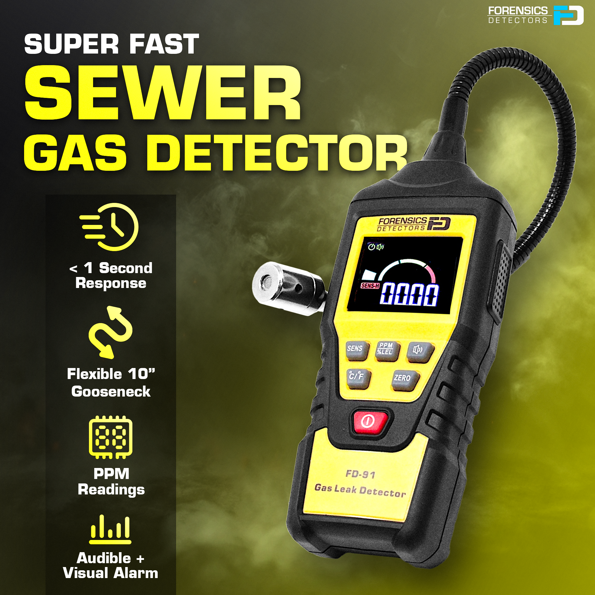 Sewer Gas Detector | Natural Gas | Yellow