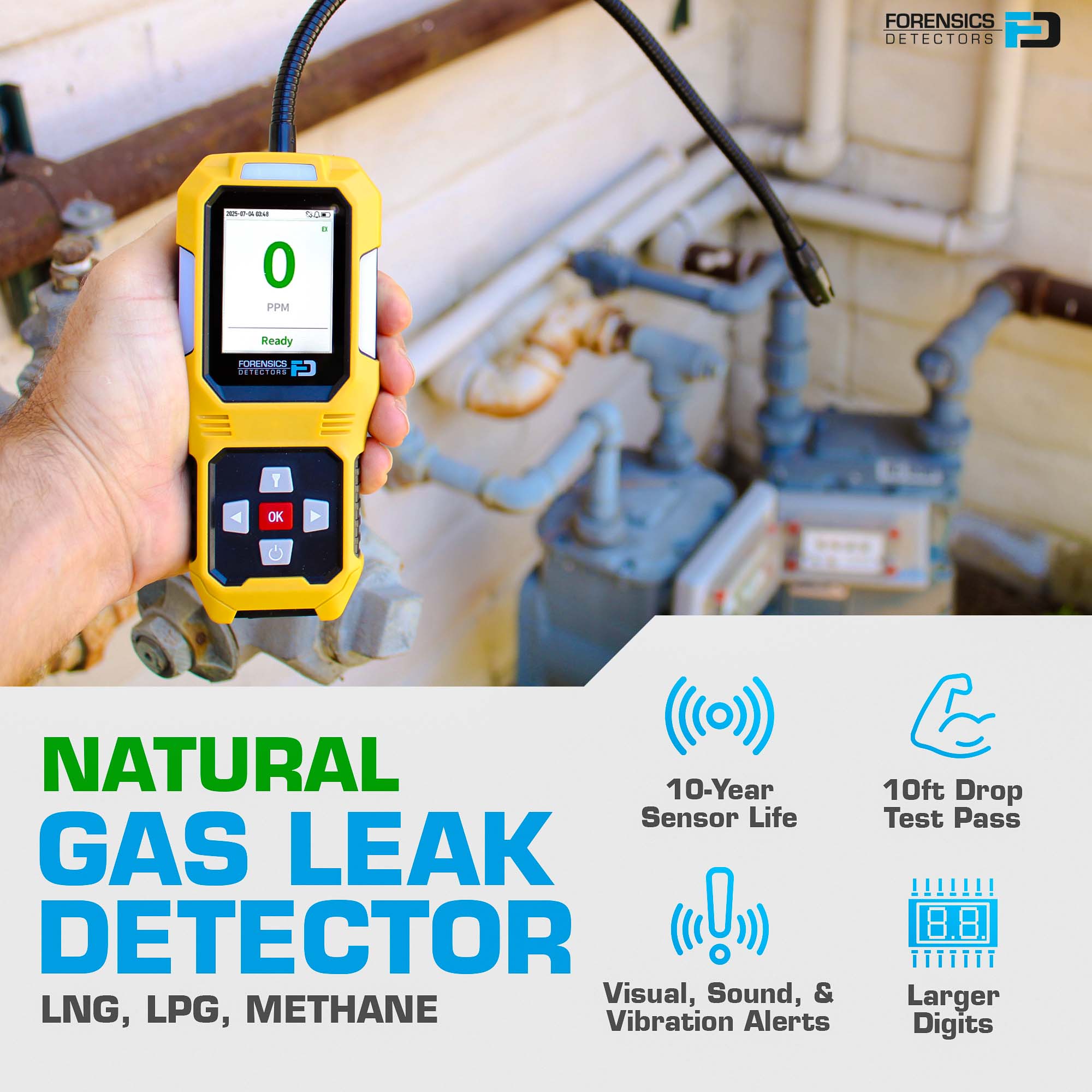 Natural Gas Leak Detector | LNG, LPG, Methane