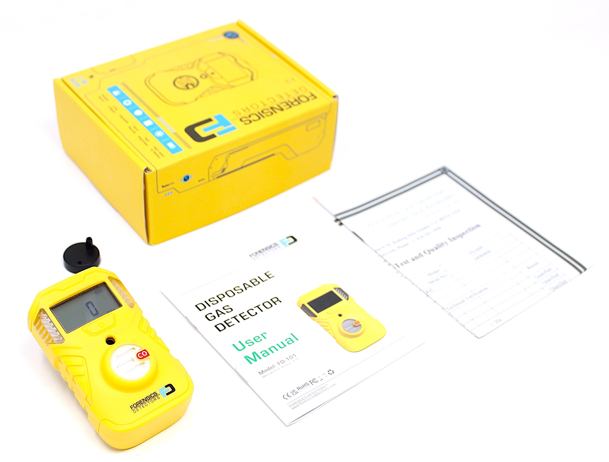 Portable Carbon Monoxide Detector | OSHA Alarms | 2-Year Battery Life | Disposable