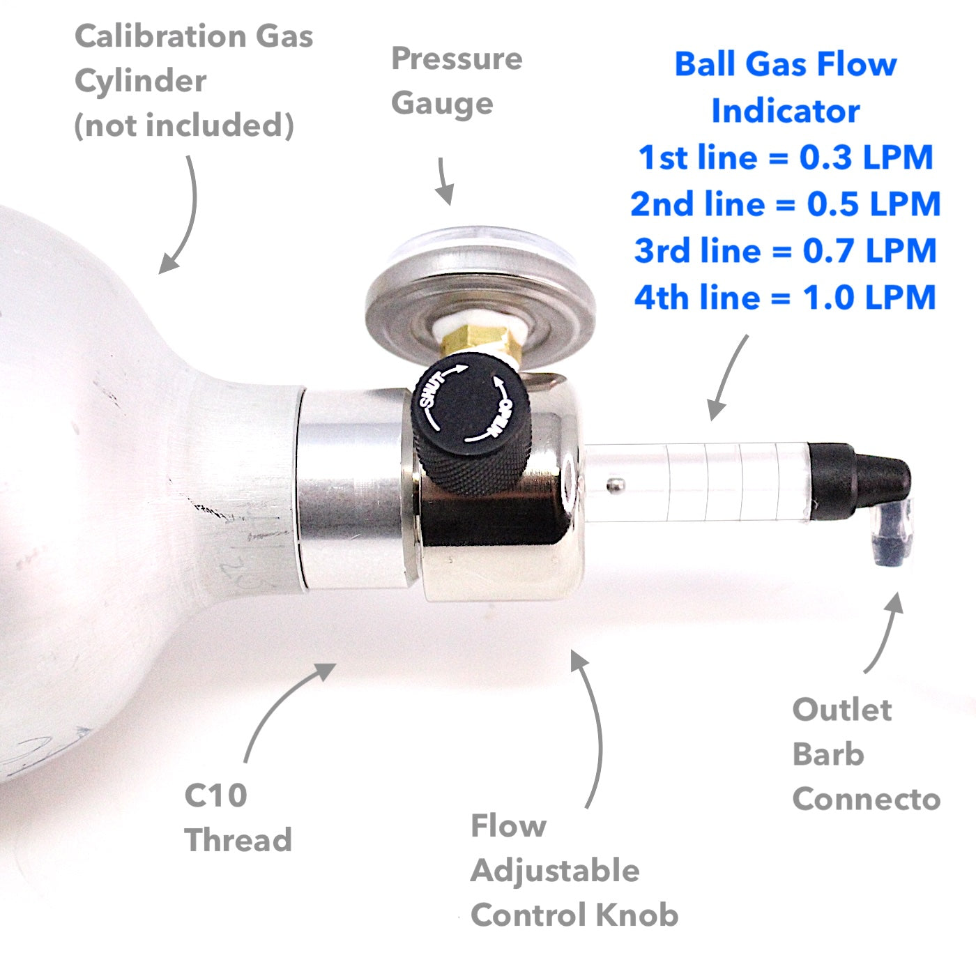 Basic Gas Regulator | Adjustable Flow | C10