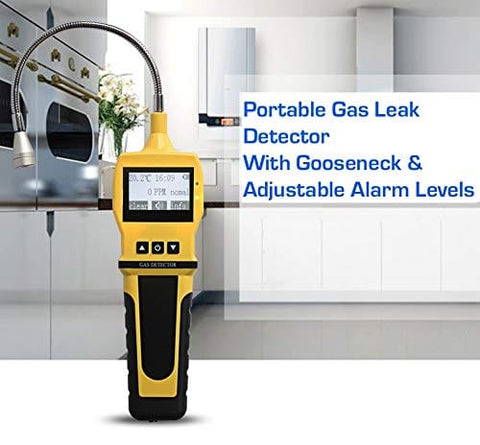 Portable Propane Methane and Natural Gas Leak Detector Combustible Gas  Tester Meter Sniffer with Sound Light Alarm Sensitive Adjustable